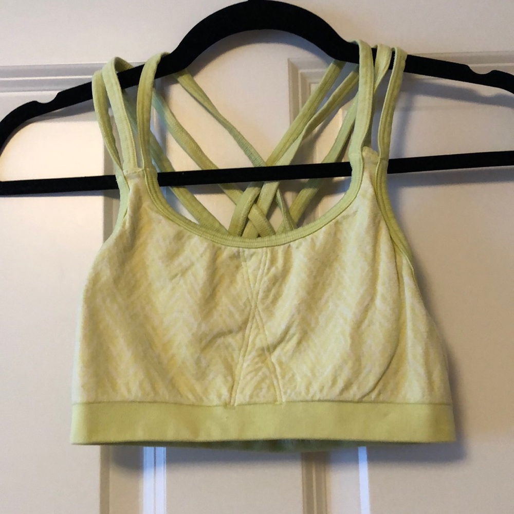 Pale Green Athleta Strappy Back Sports Bra